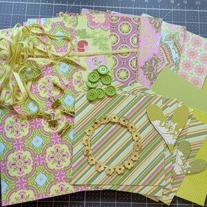 Green & Pink Paper Craft Supplies - Coordinated Designs